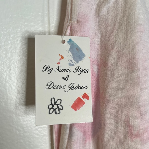 BSR by Samii Ryan & Dessie Jackson pink painted sweatpants - Picture 3 of 7